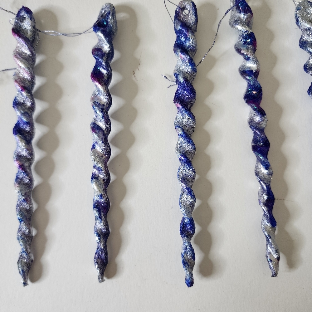 5 HANDCRAFTED Upcycled Swirly Unicorn Icecicle Ornaments HANDPAINTED Holiday - Picture 10 of 17